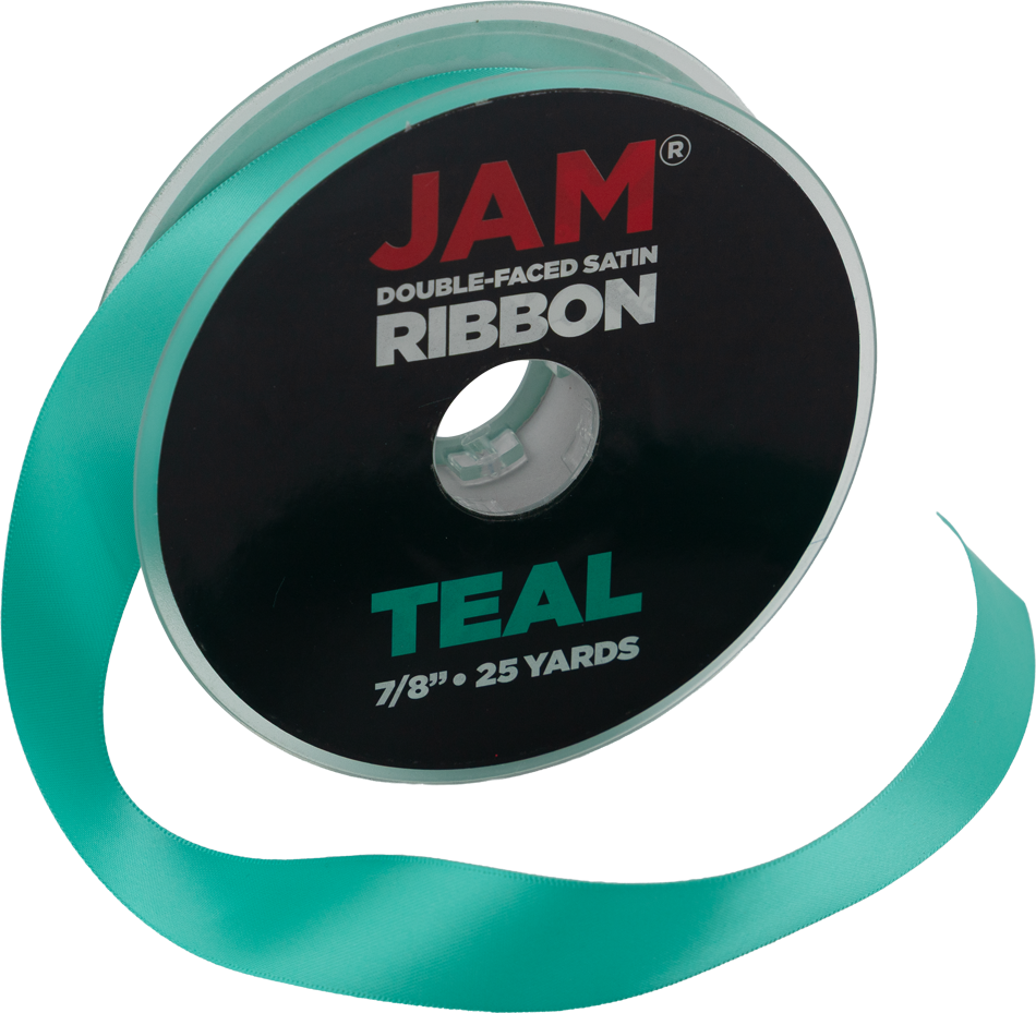 Teal Blue/Green Satin 7/8 Inch x 25 Yards Ribbon