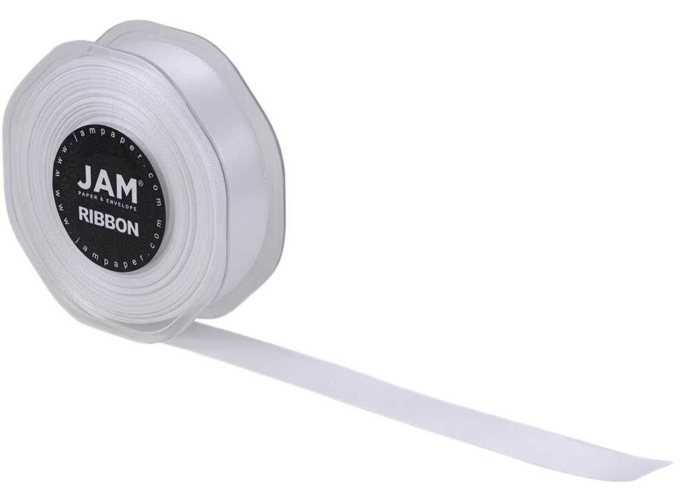 White Satin 7/8 Inch Thick x 25 Yards Ribbon
