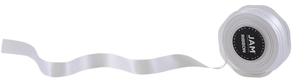 White Satin 7/8 Inch Thick x 25 Yards Ribbon