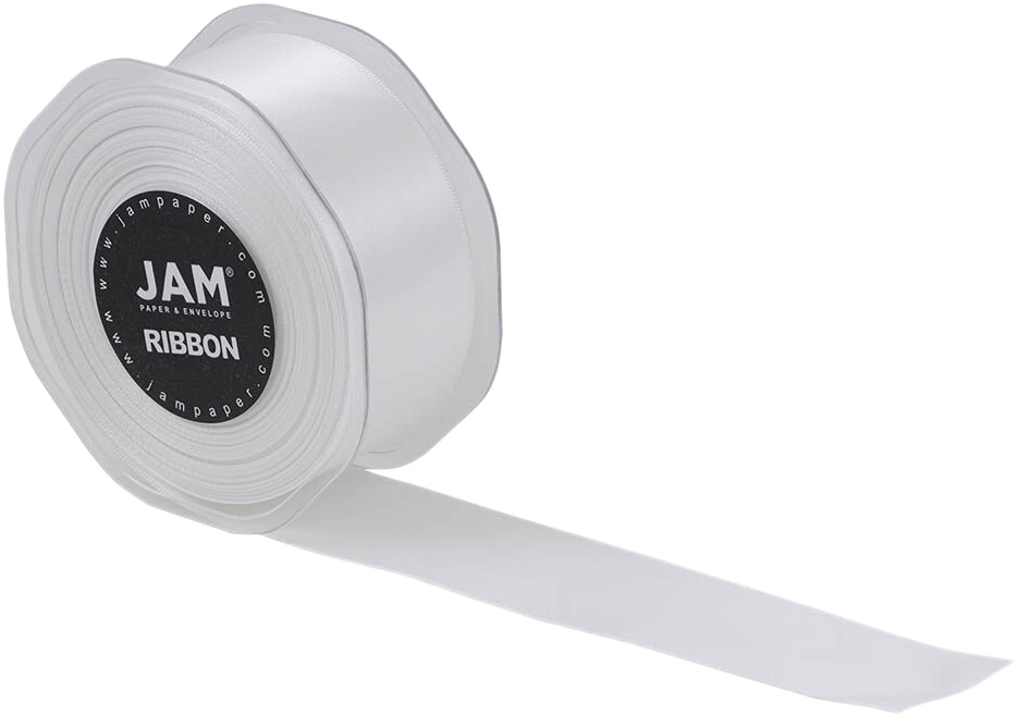 White Satin 1 1/2 Inch Thick x 25 Yards Ribbon