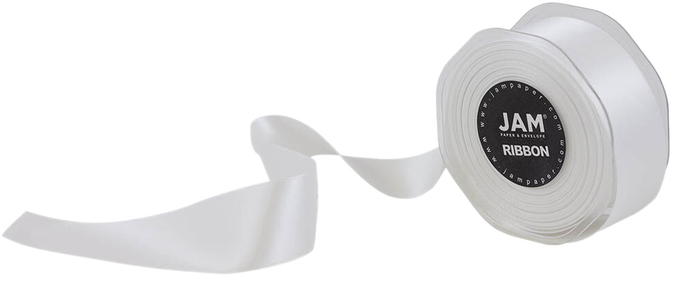 White Satin 1 1/2 Inch Thick x 25 Yards Ribbon