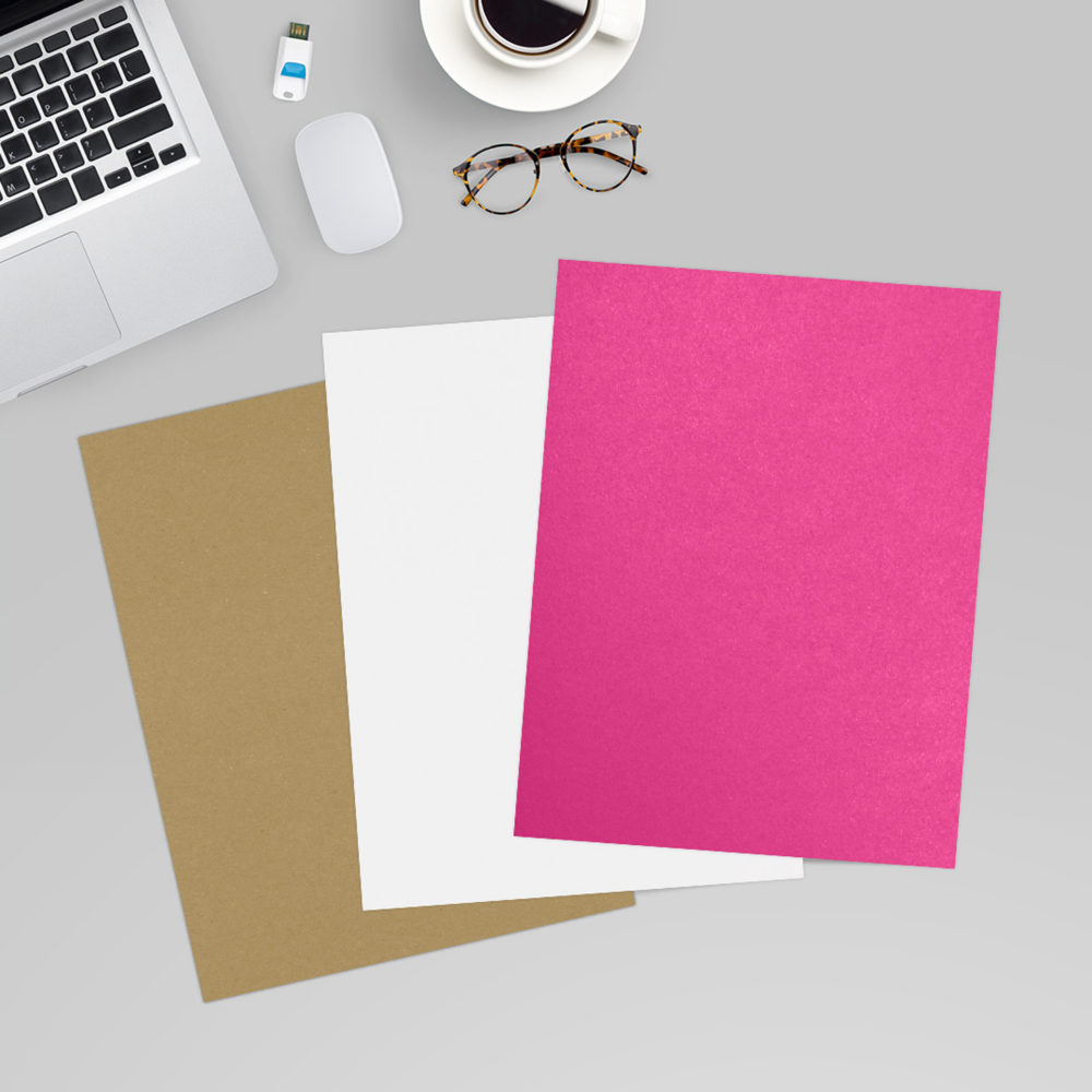 Azalea Fuchsia Metallic 105lb 8 1/2 x 11 Cardstock