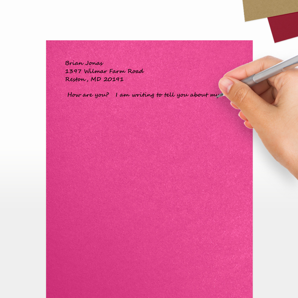 Azalea Fuchsia Metallic 105lb 8 1/2 x 11 Cardstock