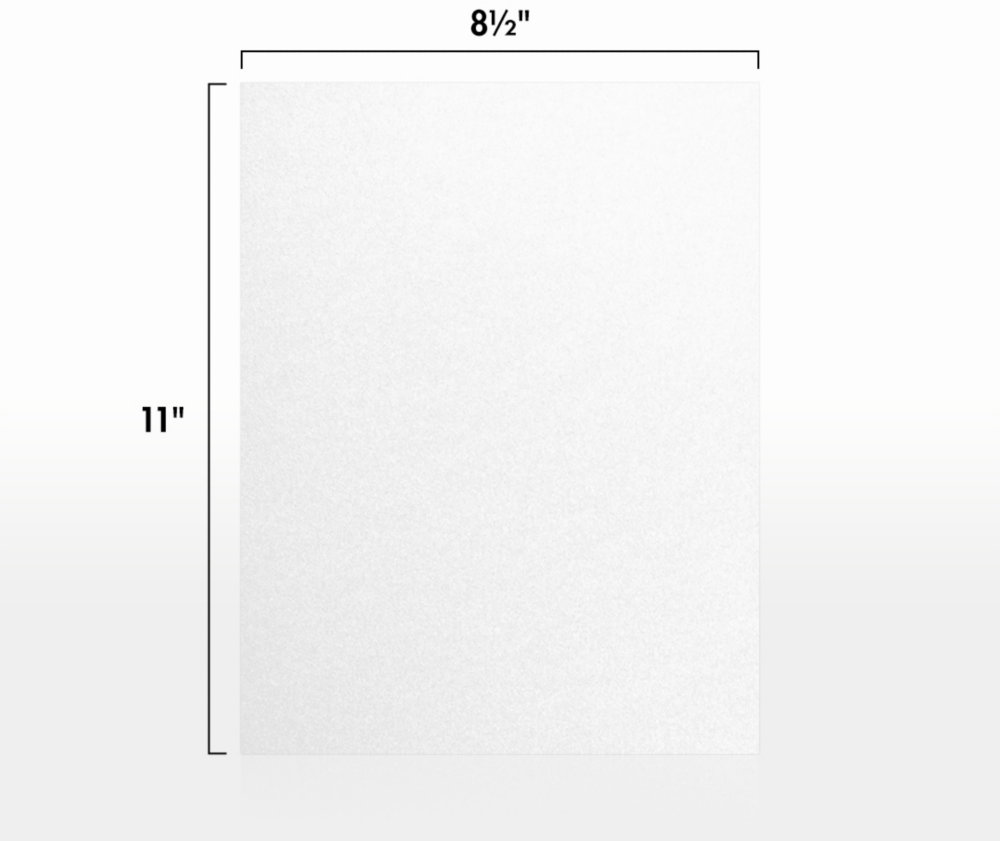 Crystal White Metallic 105lb 8 1/2 x 11 Cardstock