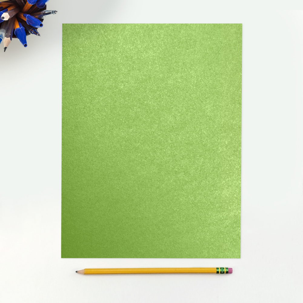 Lime Green Metallic 105lb 8 1/2 x 11 Cardstock