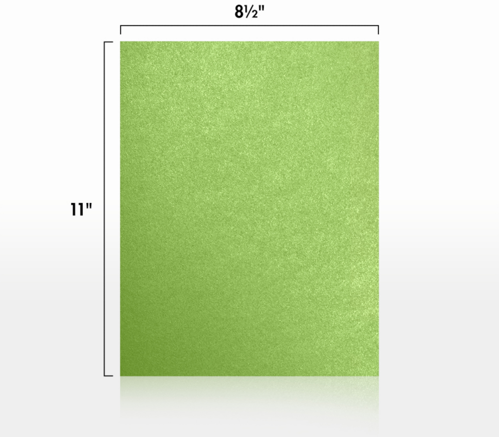Lime Green Metallic 105lb 8 1/2 x 11 Cardstock