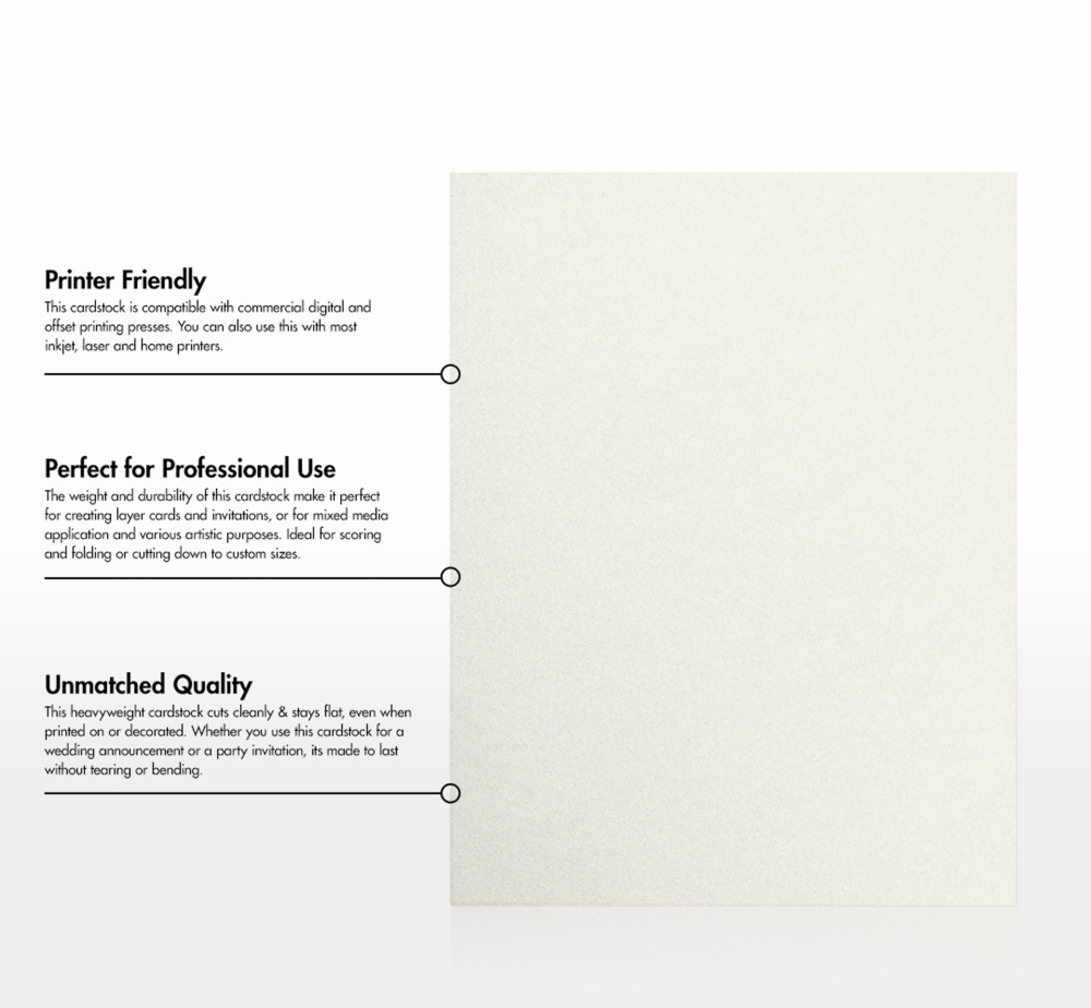 White Quartz Metallic 105lb 8 1/2 x 11 Cardstock