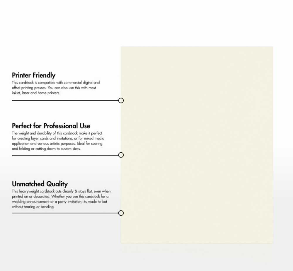 Natural White Recycled 80lb 8 1/2 x 11 Cardstock