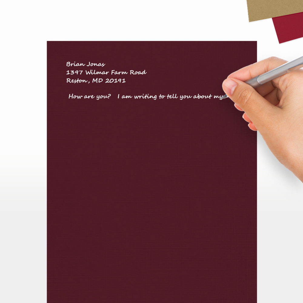 Burgundy Linen 100lb 8 1/2 x 11 Cardstock