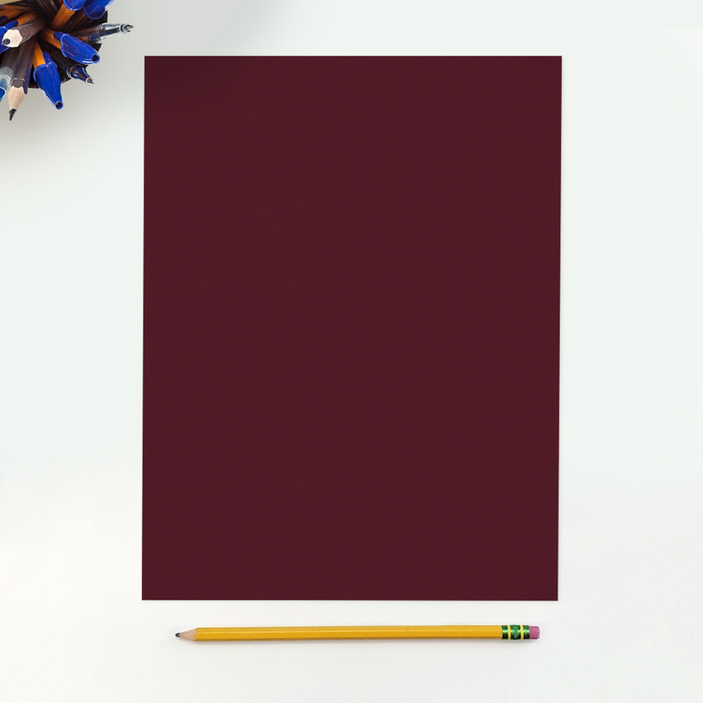 Burgundy Linen 100lb 8 1/2 x 11 Cardstock