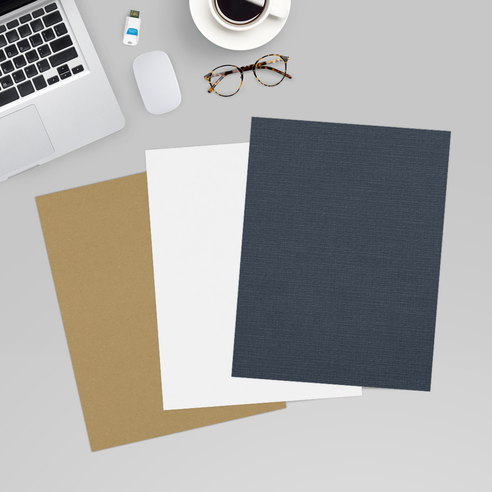 Nautical Navy Blue Linen 100lb 8 1/2 x 11 Cardstock