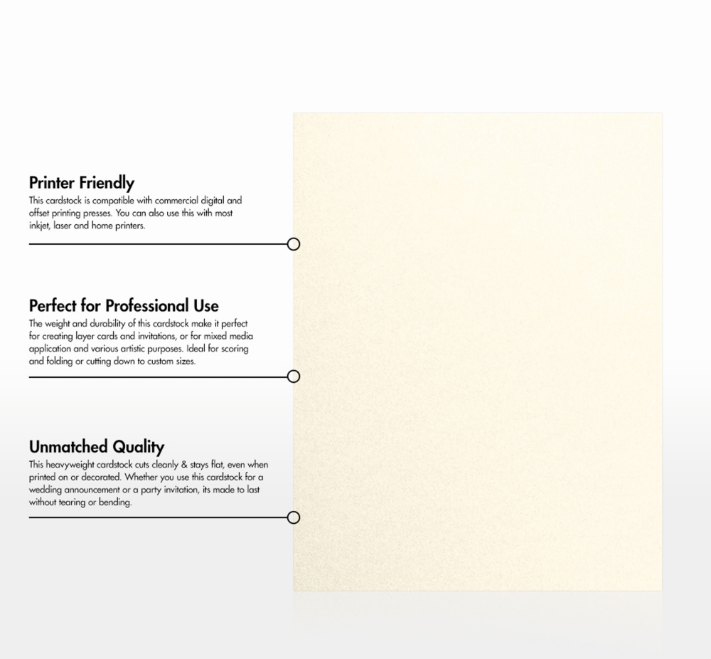 Champagne Ivory Metallic 105lb 8 1/2 x 11 Cardstock