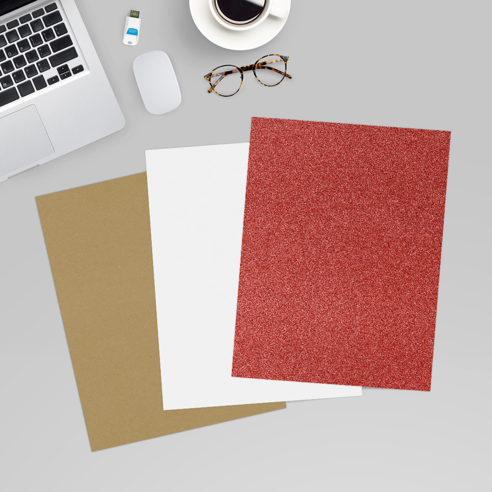 Holiday Red Sparkle 110lb 8 1/2 x 11 Cardstock