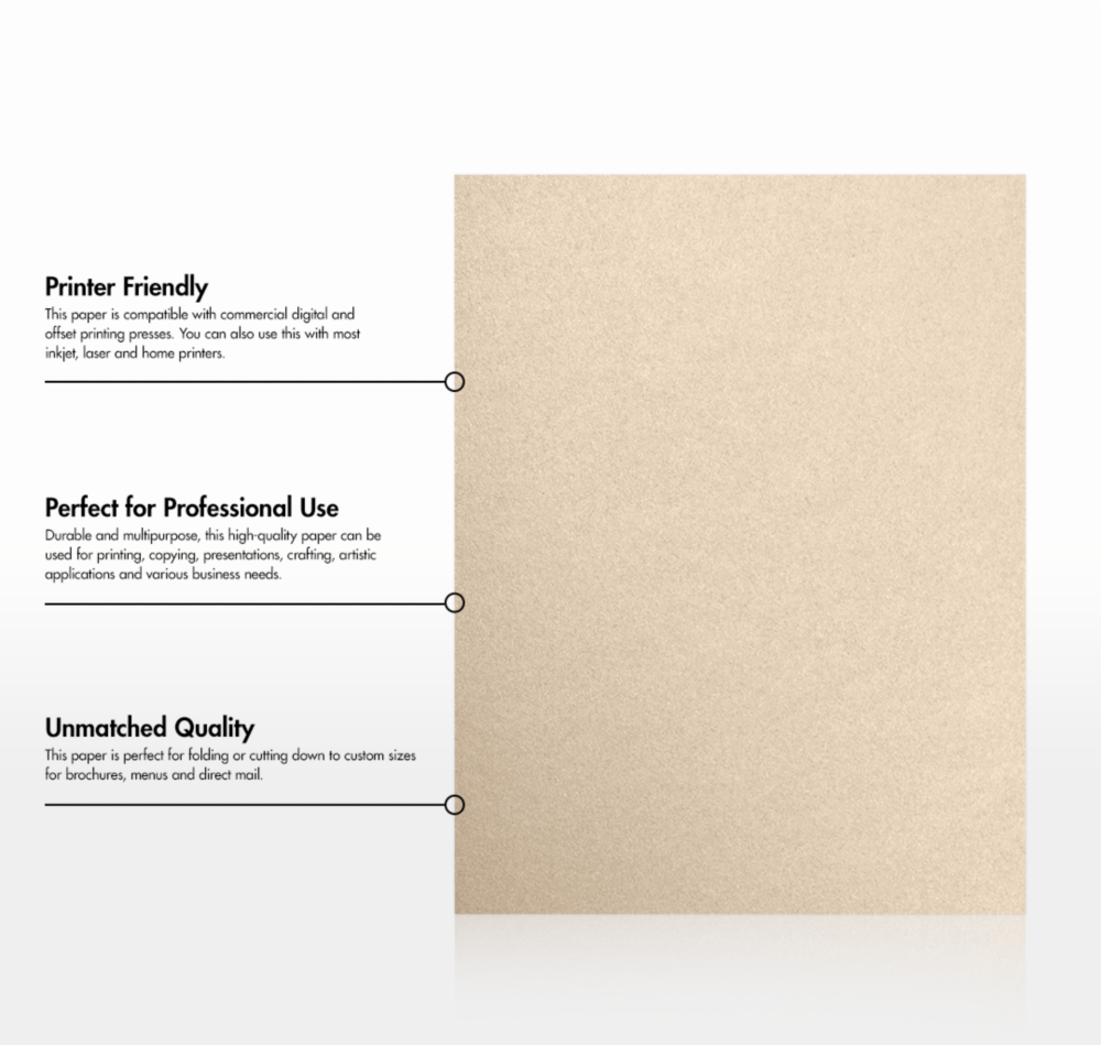Light Brown Taupe Metallic 32lb 8 1/2 x 11 Paper