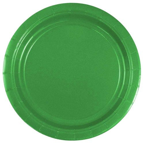 Green and White Party Tableware Kit (Small and Medium Plastic Plates, Lunch and Beverage Napkins, Plastic Cups, and Plastic Tablecovers) - 160 Pack