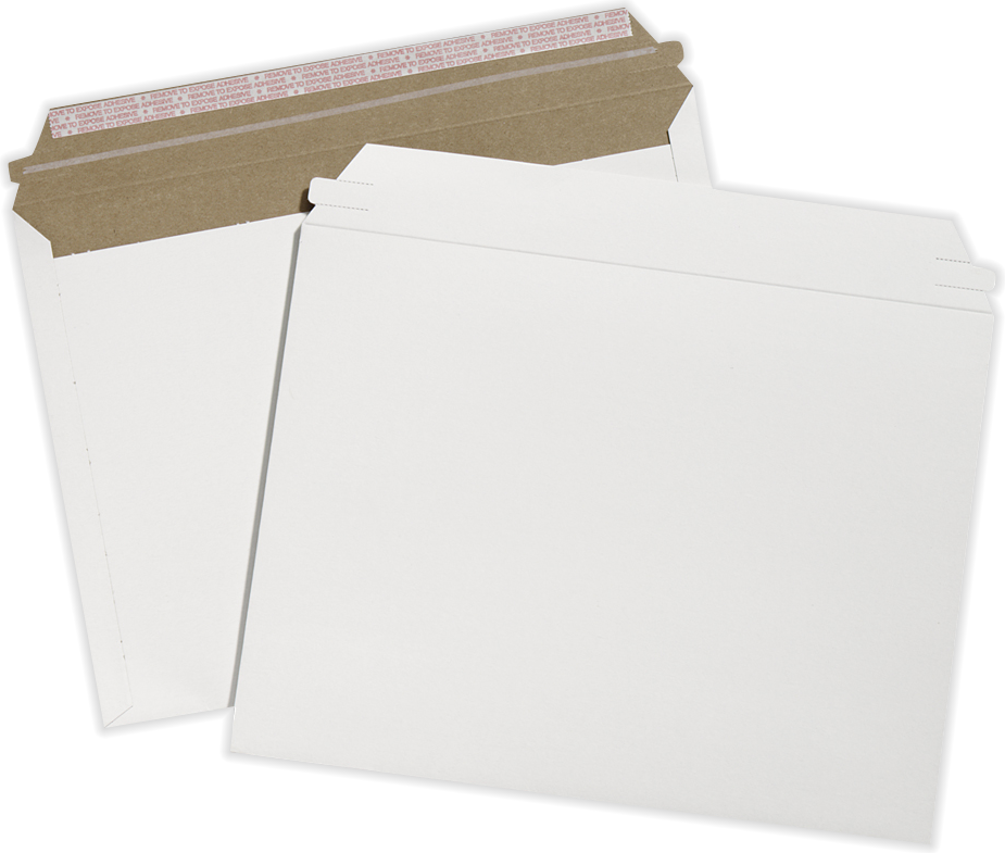 White 14pt 9 1/2 x 12 1/2 Photo Mailer Envelopes with Peel & Seal