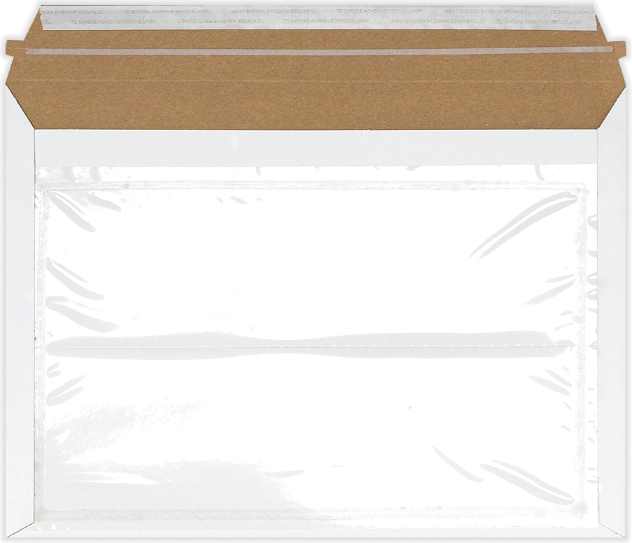 White 14lb 9 1/2 x 12 1/2 Photo Mailer with Pouch Envelopes with Peel & Seal