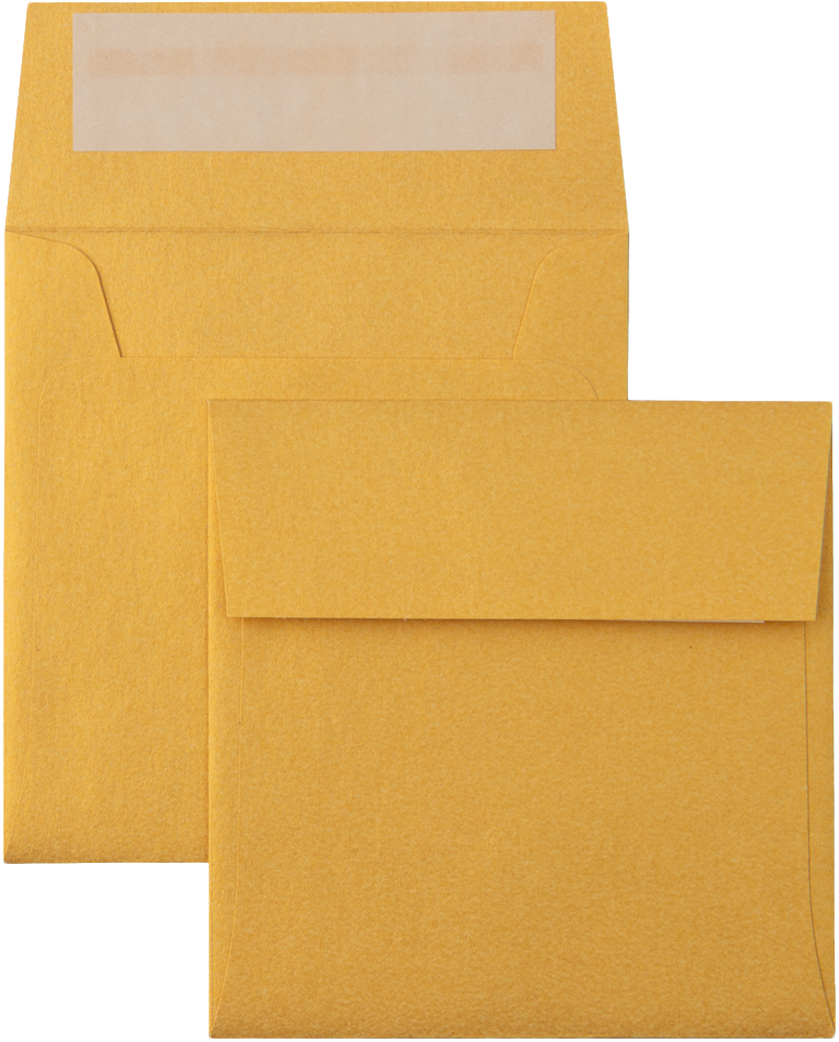 Gold Metallic 32lb 3 1/4 x 3 1/4 Square Envelopes with Peel & Seal