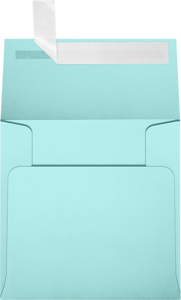 Seafoam Aqua Blue 32lb 3 1/4 x 3 1/4 Square Envelopes with Peel & Seal