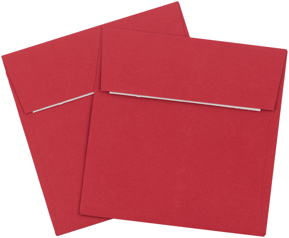 Red 32lb 3 1/4 x 3 1/4 Square Envelopes with Peel & Seal