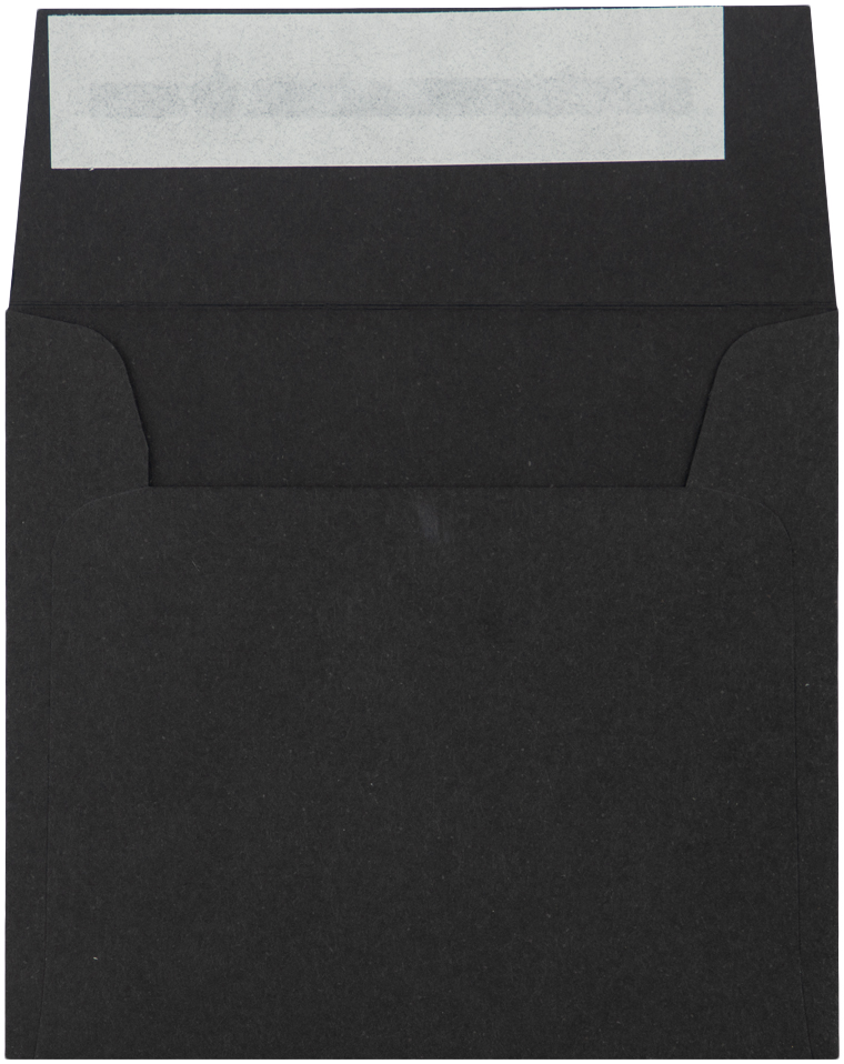Smooth Midnight Black 32lb 3 1/4 x 3 1/4 Square Envelopes with Peel & Seal