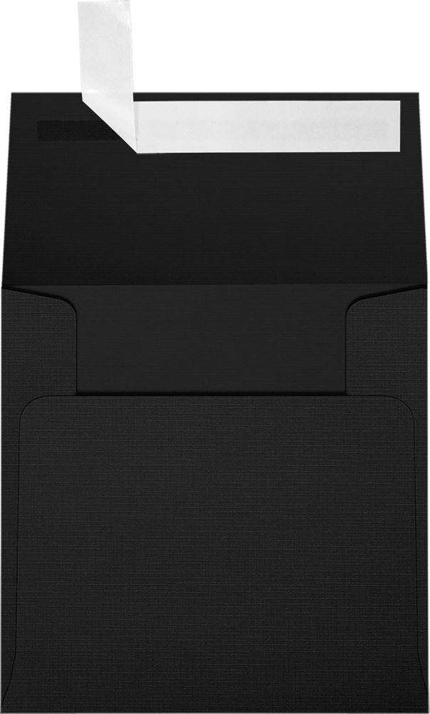 Black Linen 32lb 3 1/4 x 3 1/4 Square Envelopes with Peel & Seal