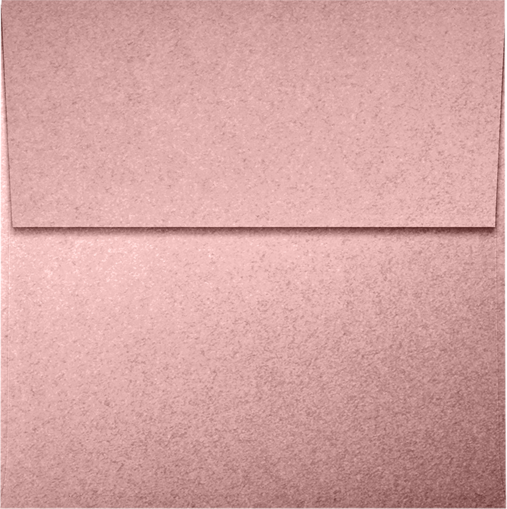 Misty Rose Pink Metallic 84lb 3 1/4 x 3 1/4 Square Envelopes with Peel & Seal