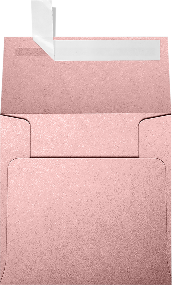 Misty Rose Pink Metallic 84lb 3 1/4 x 3 1/4 Square Envelopes with Peel & Seal