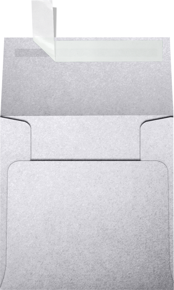 Silver Metallic 32lb 4 x 4 Square Envelopes with Peel & Seal