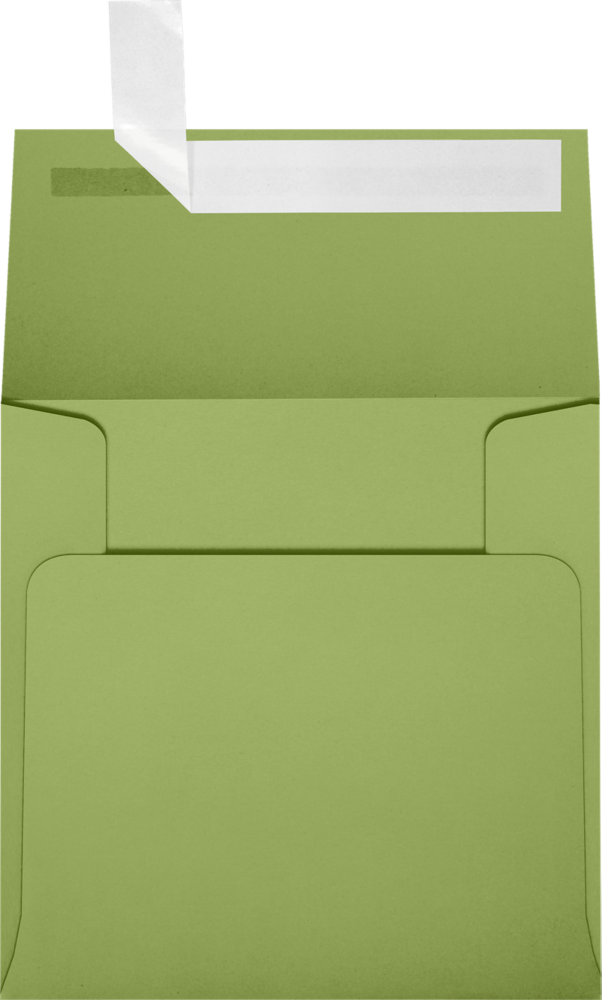 Olive Green 28lb 4 x 4 Square Envelopes with Peel & Seal