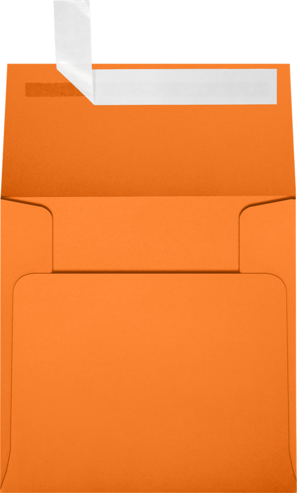 Mandarin Orange 32lb 4 x 4 Square Envelopes with Peel & Seal