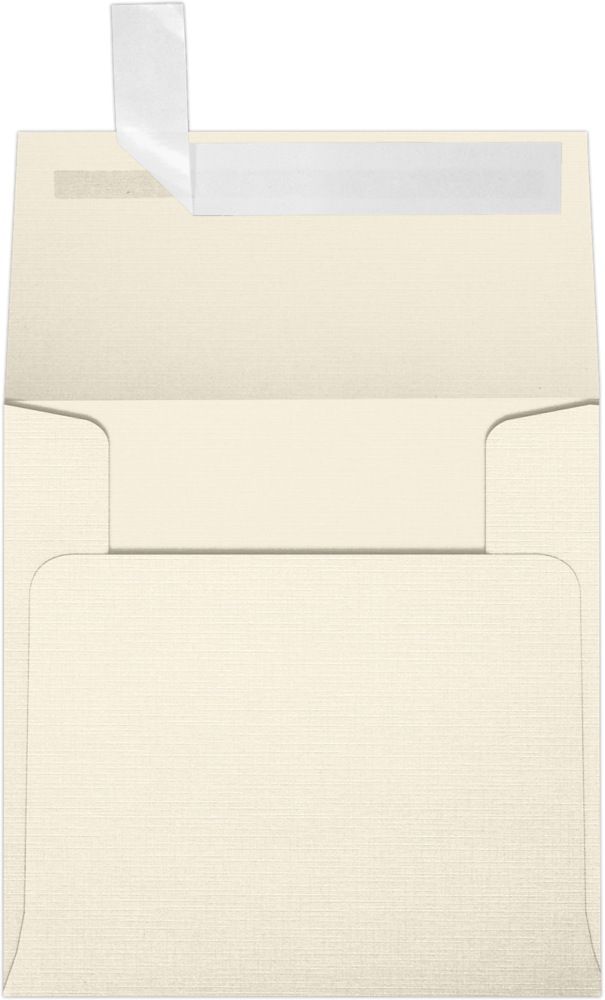 Natural Linen 32lb 4 x 4 Square Envelopes with Peel & Seal