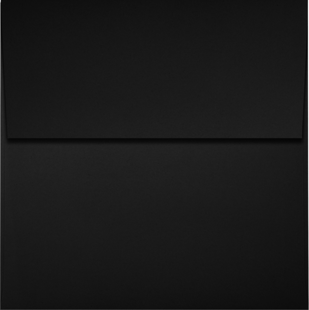 Smooth Midnight Black 32lb 4 x 4 Square Envelopes with Peel & Seal