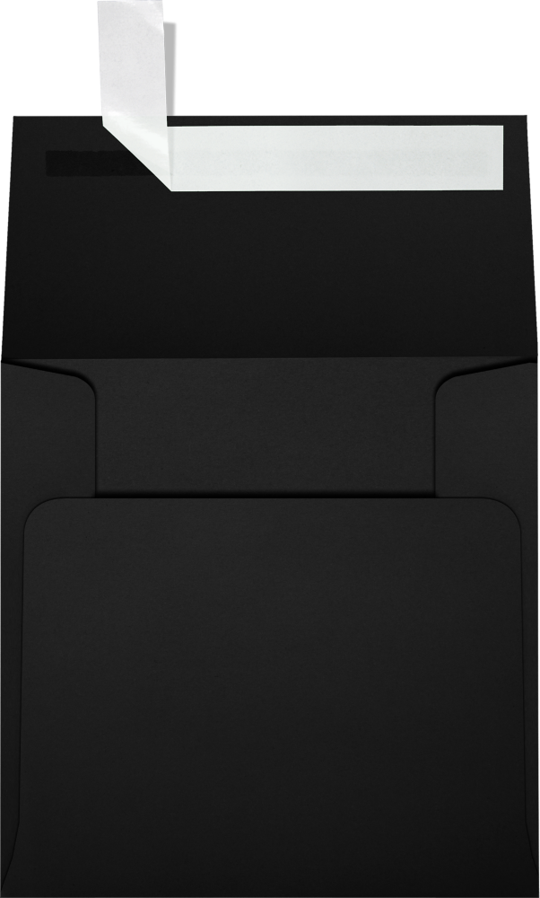Smooth Midnight Black 32lb 4 x 4 Square Envelopes with Peel & Seal