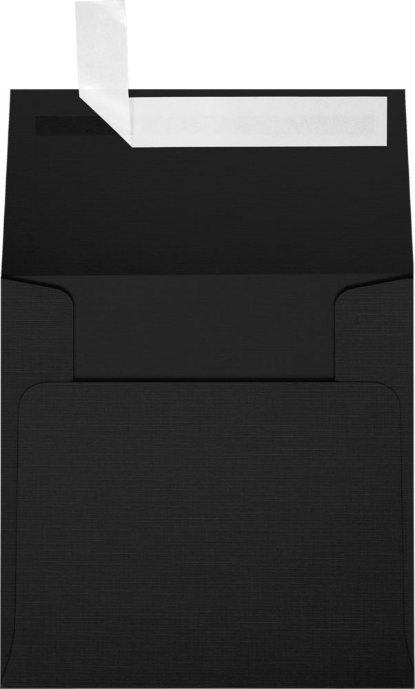 Black Linen 32lb 4 x 4 Square Envelopes with Peel & Seal