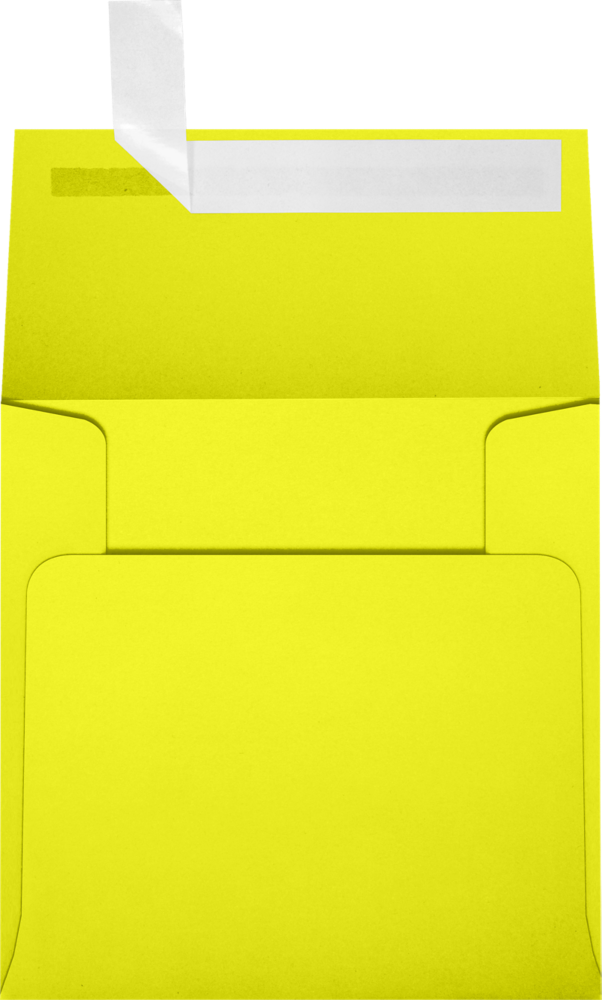 Citrus Yellow 32lb 4 x 4 Square Envelopes with Peel & Seal