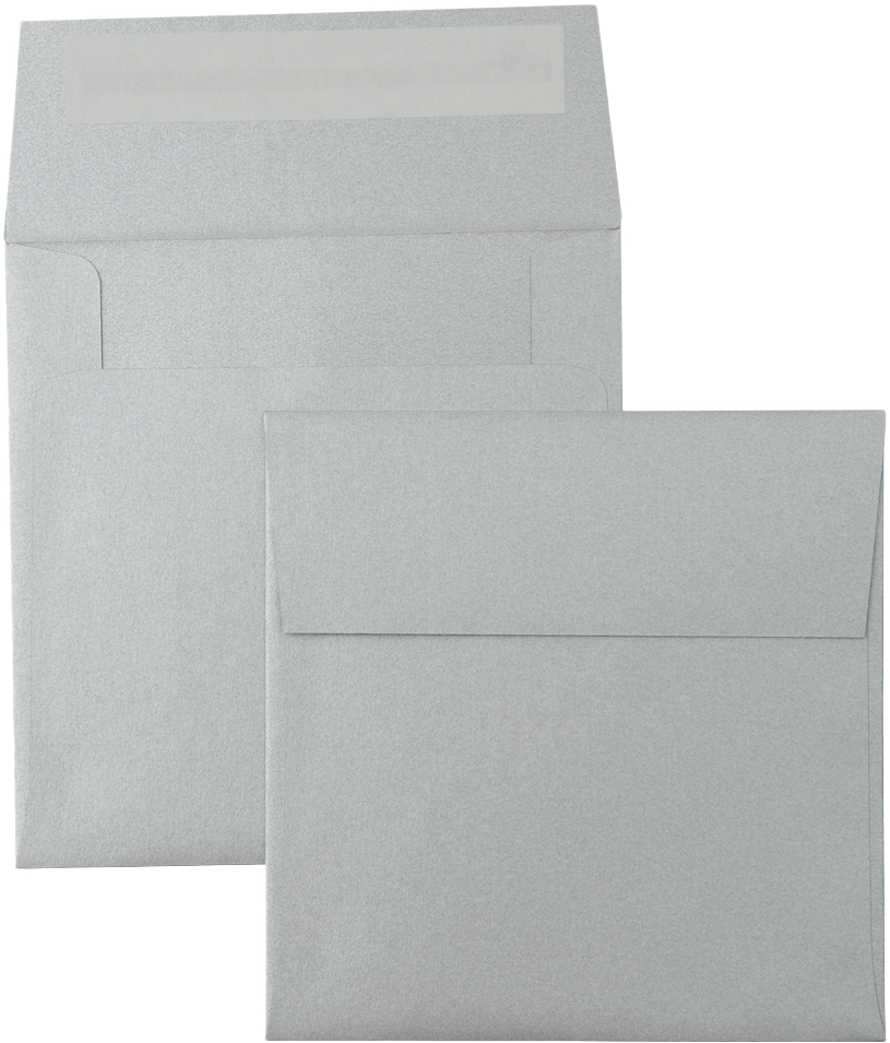 Silver Metallic 32lb 5 x 5 Square Envelopes with Peel & Seal