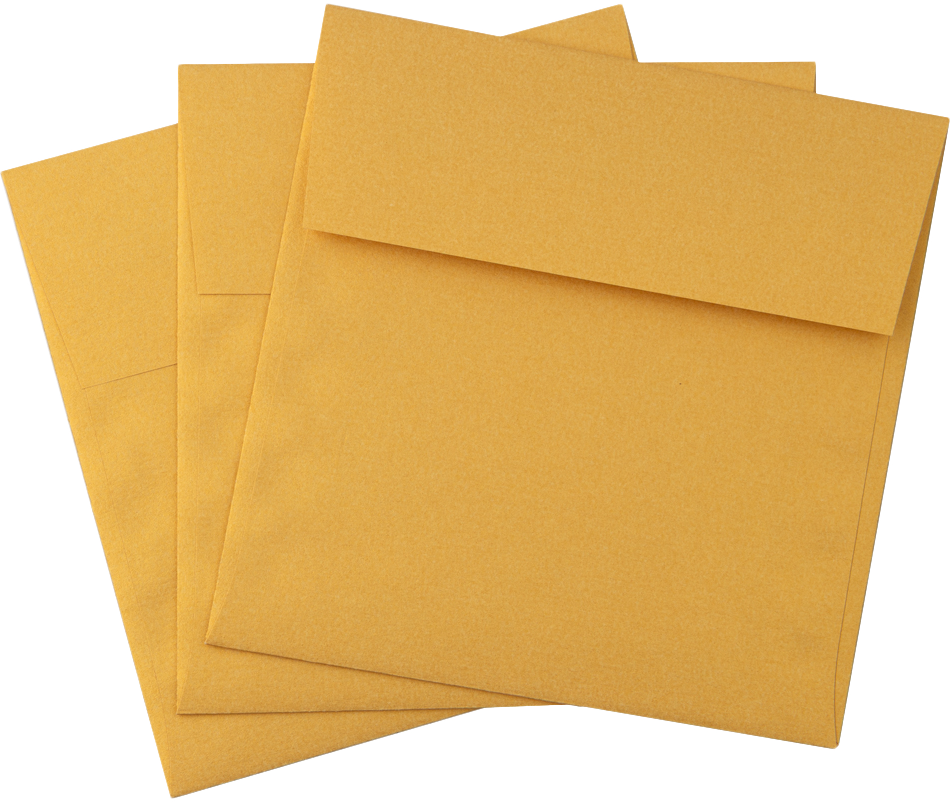 Gold Metallic 32lb 5 x 5 Square Envelopes with Peel & Seal