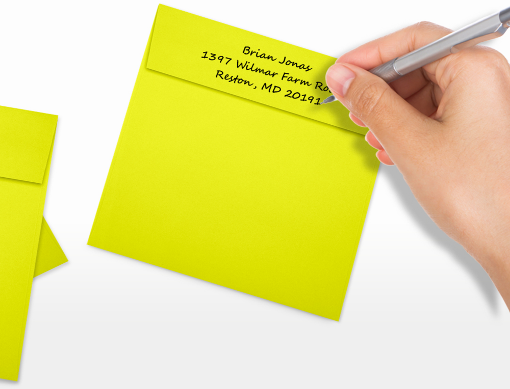 Citrus Yellow 32lb 5 x 5 Square Envelopes with Peel & Seal