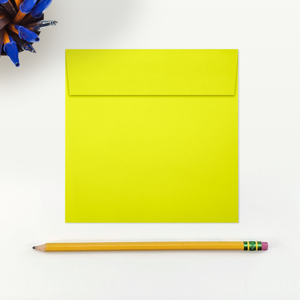 Citrus Yellow 32lb 5 x 5 Square Envelopes with Peel & Seal