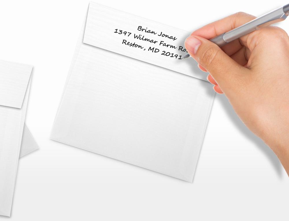 White Linen 32lb 5 x 5 Square Envelopes with Peel & Seal