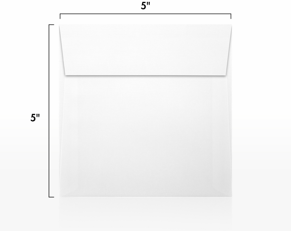 White Linen 32lb 5 x 5 Square Envelopes with Peel & Seal