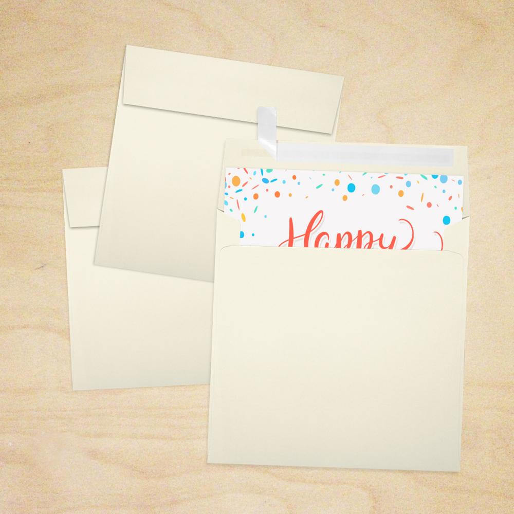 Natural 28lb Cougar 5 1/4 x 5 1/4 Square Premium Envelopes with Peel & Seal