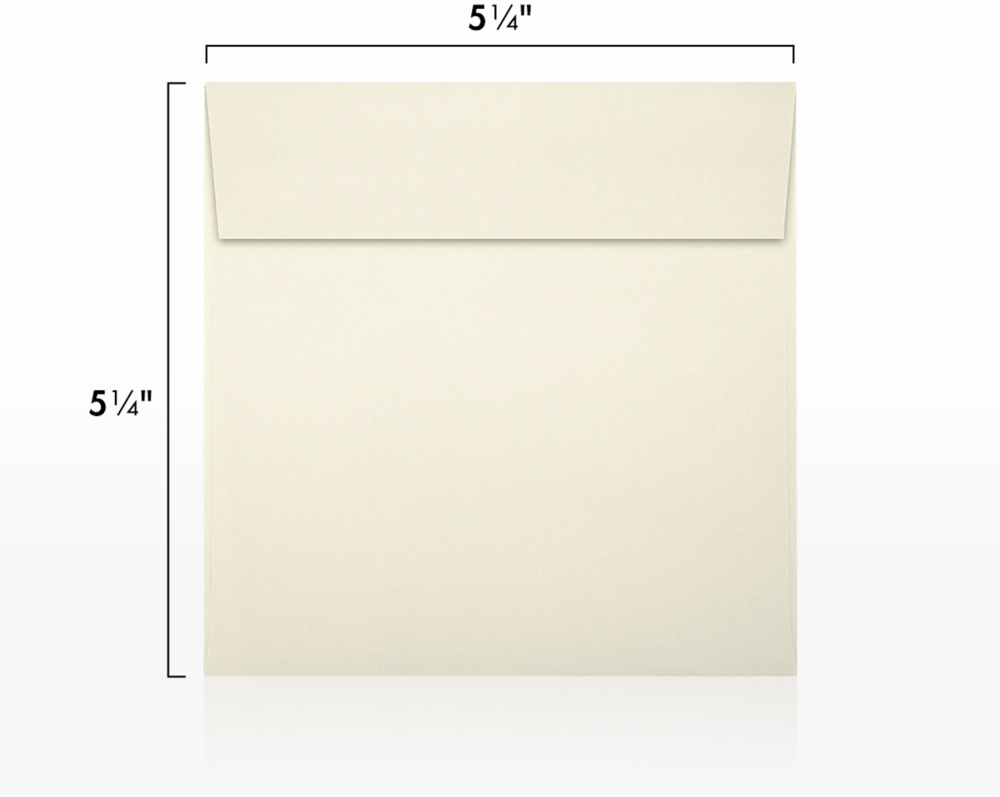 Natural 28lb Cougar 5 1/4 x 5 1/4 Square Premium Envelopes with Peel & Seal