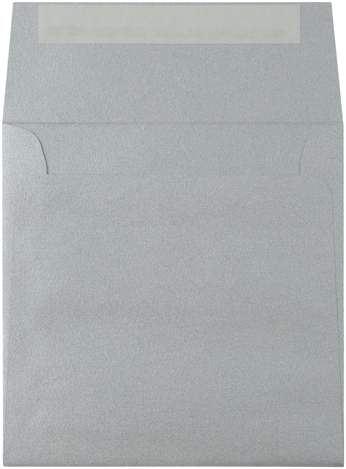 Silver Metallic 32lb 5 1/4 x 5 1/4 Square Envelopes with Peel & Seal