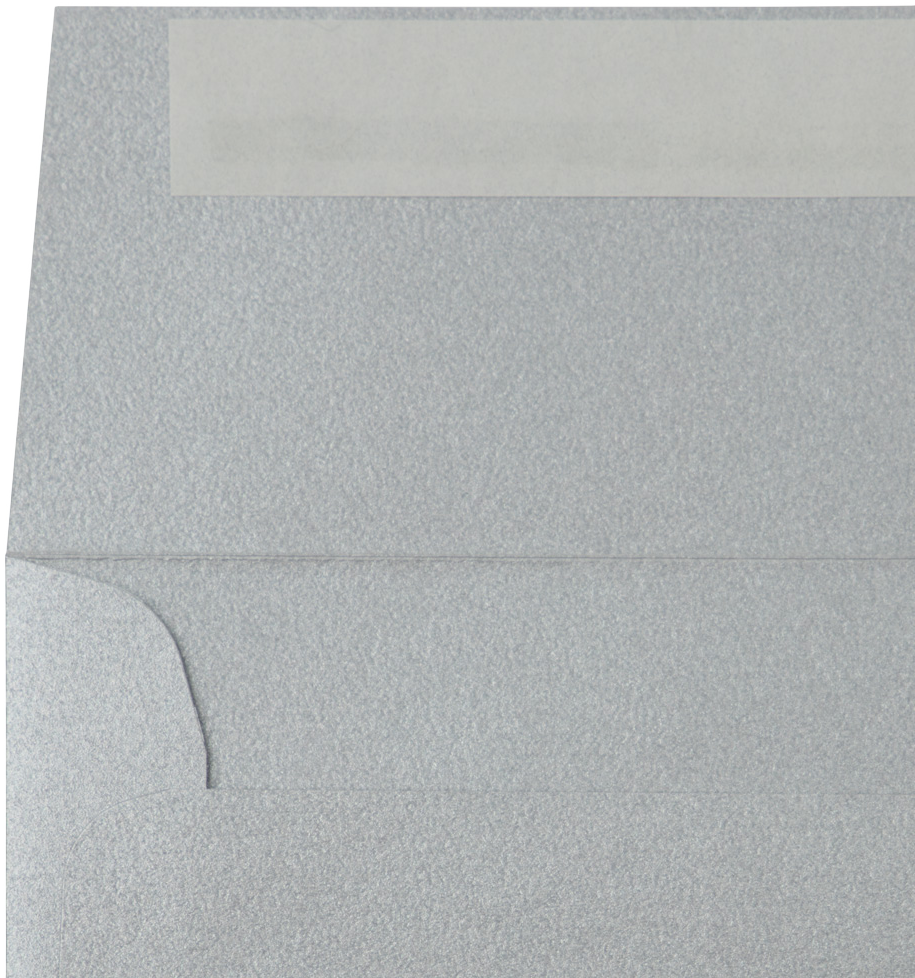 Silver Metallic 32lb 5 1/4 x 5 1/4 Square Envelopes with Peel & Seal