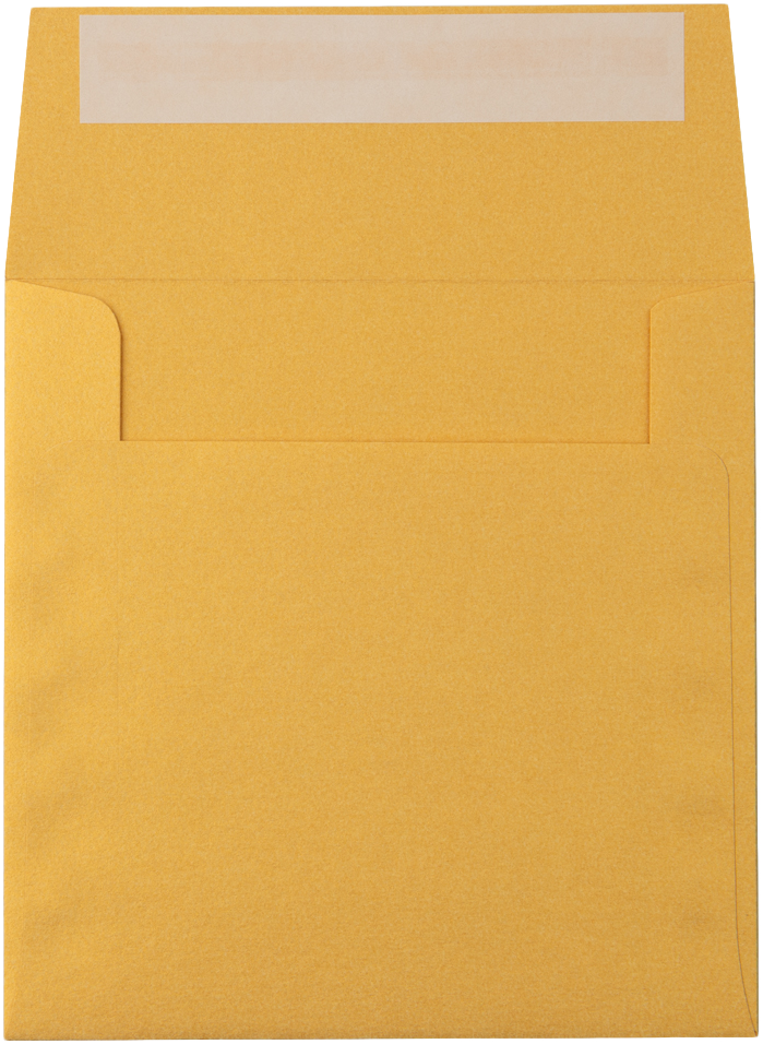 Gold Metallic 32lb 5 1/4 x 5 1/4 Square Envelopes with Peel & Seal