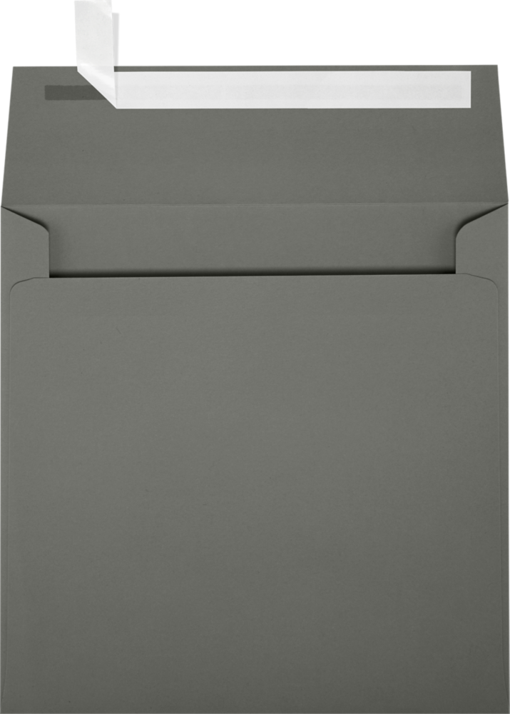 Dark Smoke Gray 32lb 5 1/4 x 5 1/4 Square Envelopes with Peel & Seal