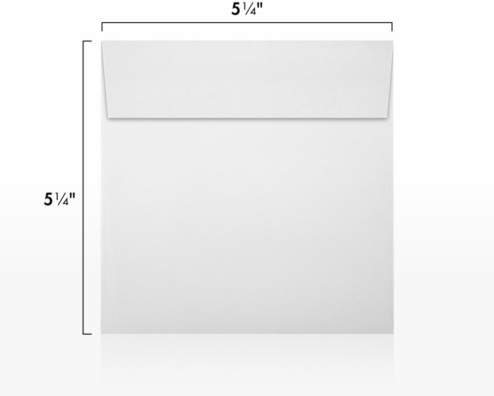White 28lb 5 1/4 x 5 1/4 Square Envelopes with Peel & Seal