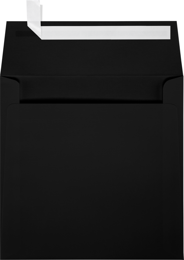 Black Linen 32lb 5 1/4 x 5 1/4 Square Envelopes with Peel & Seal